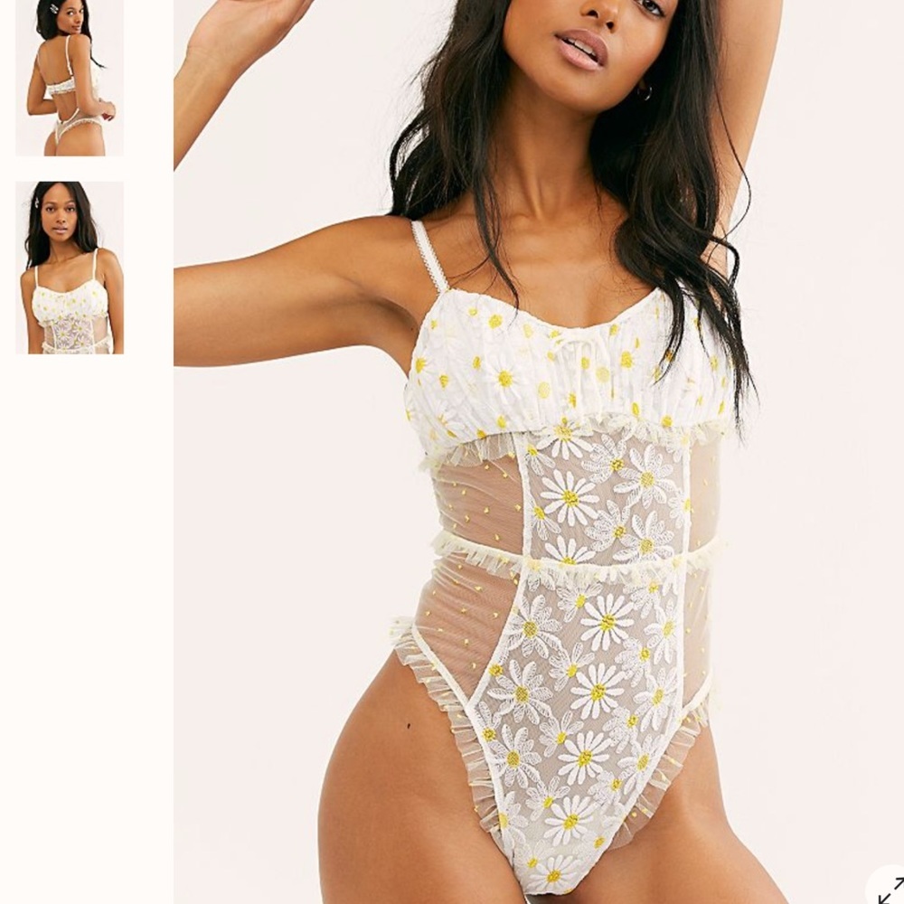 NWT For Love & Lemons Skivvies S/ P BodysuitZ39-17